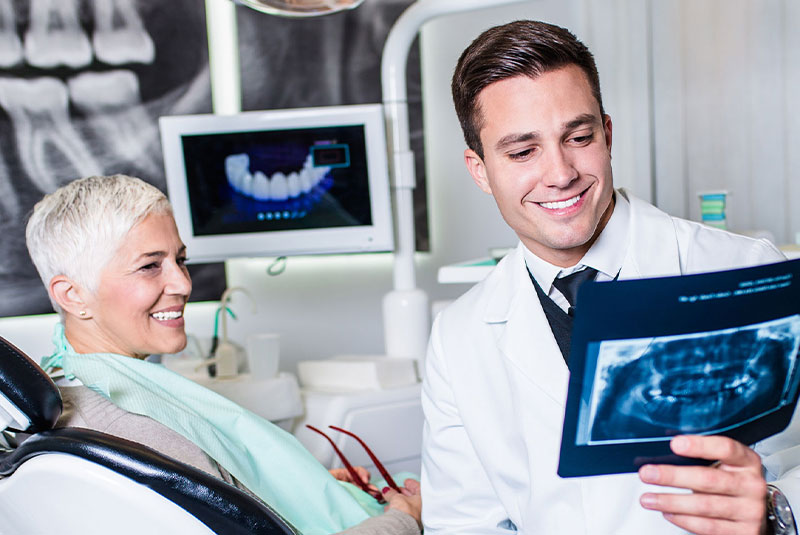 zygomatic xray being shown to patient
