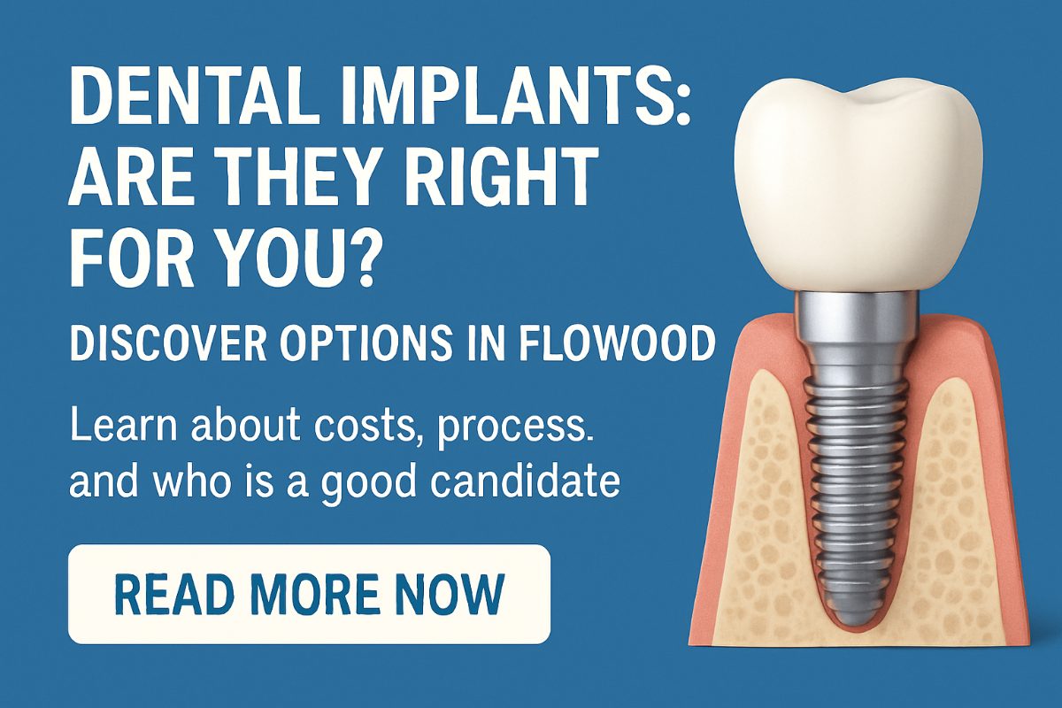 Close up image of a patient smiling with a full set of newly installed, perfect dental implants. The background is blurred to keep focus on the smile. No text on image.